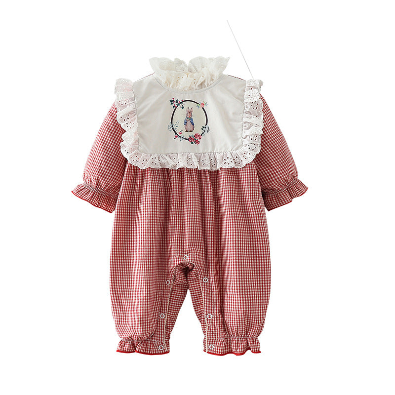 Velvet Plus Plaid Baby Onesie