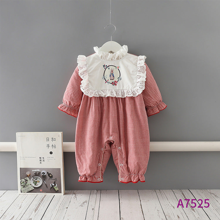 Velvet Plus Plaid Baby Onesie