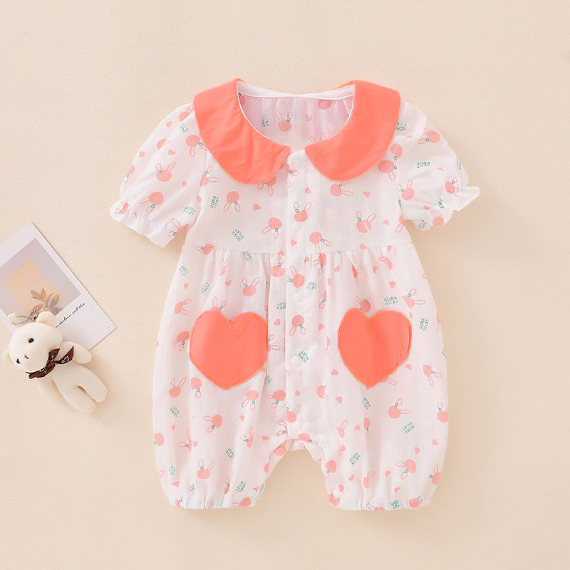 Pretty Short Sleeve Baby Onesie