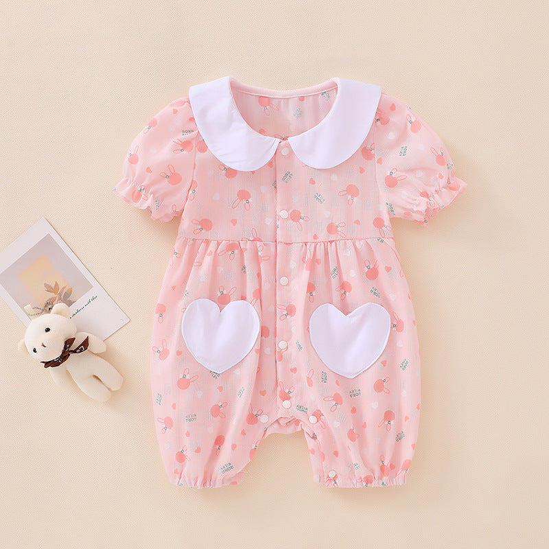 Pretty Short Sleeve Baby Onesie