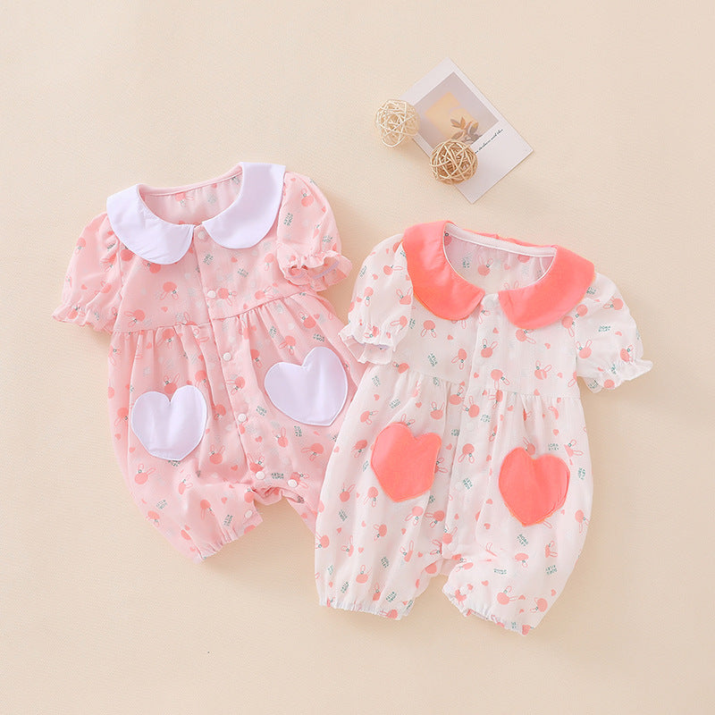 Pretty Short Sleeve Baby Onesie