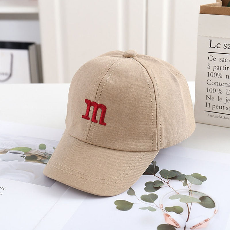 M Letter Embroidered Toddler Peaked Baseball Cap