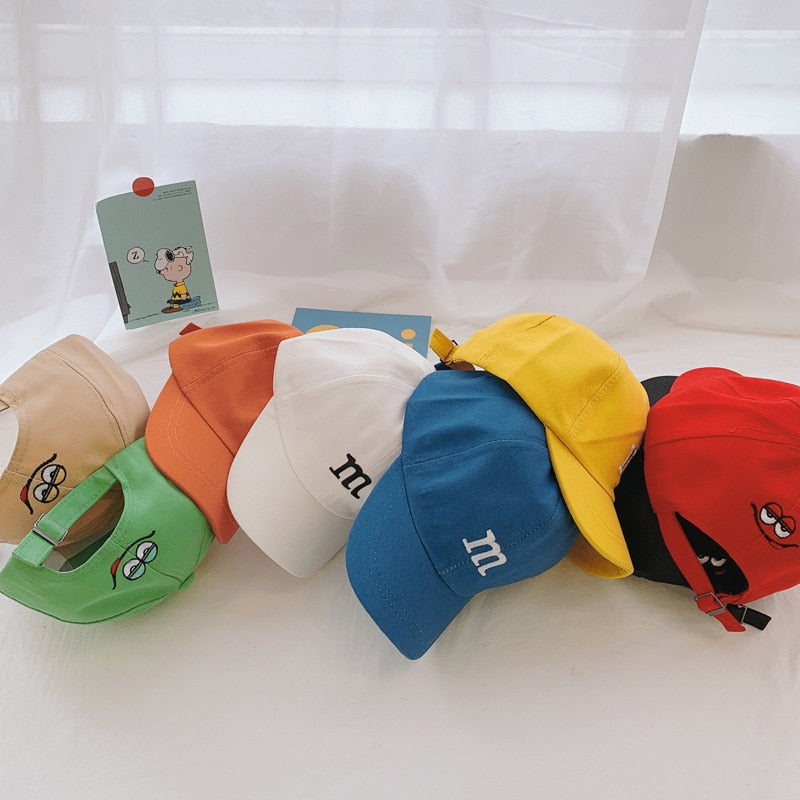 M Letter Embroidered Toddler Peaked Baseball Cap