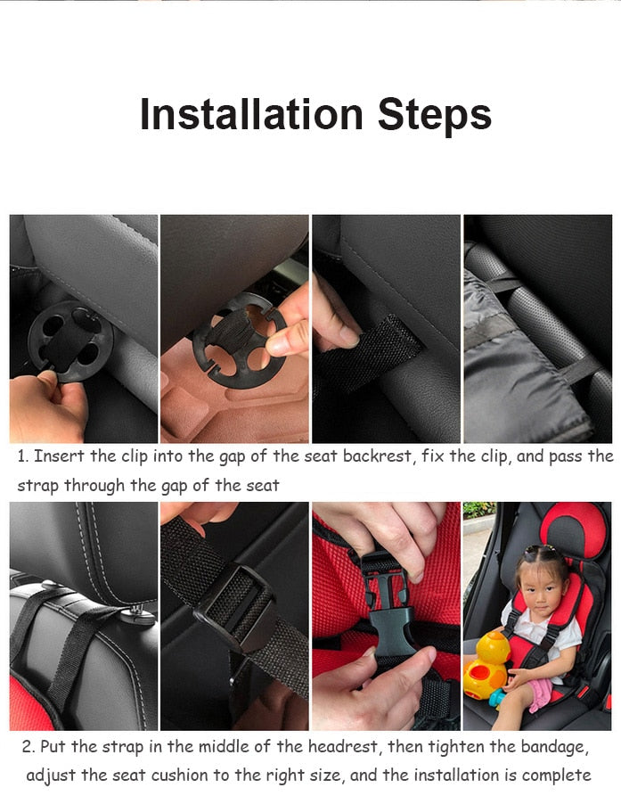 6 Months To 12 Years Old Car Seat Cushion Adjustable Stroller Seat Pad