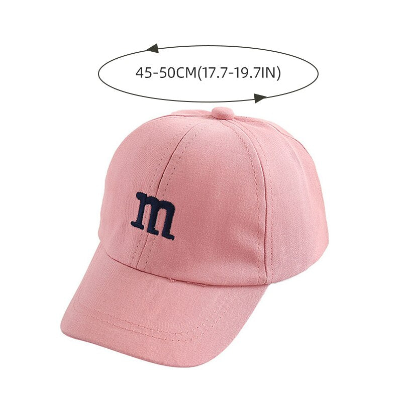 M Letter Embroidered Toddler Peaked Baseball Cap