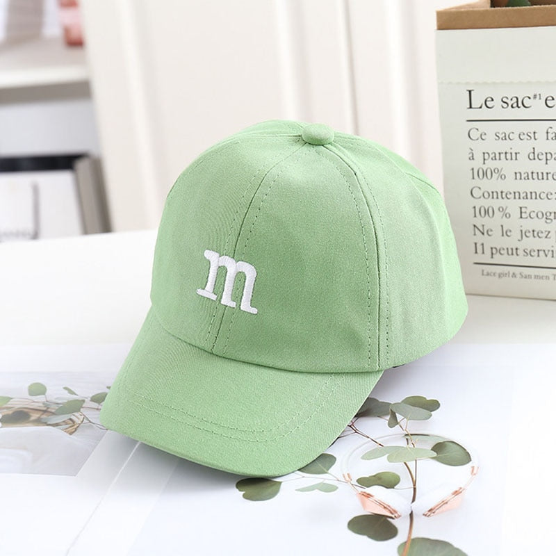 M Letter Embroidered Toddler Peaked Baseball Cap