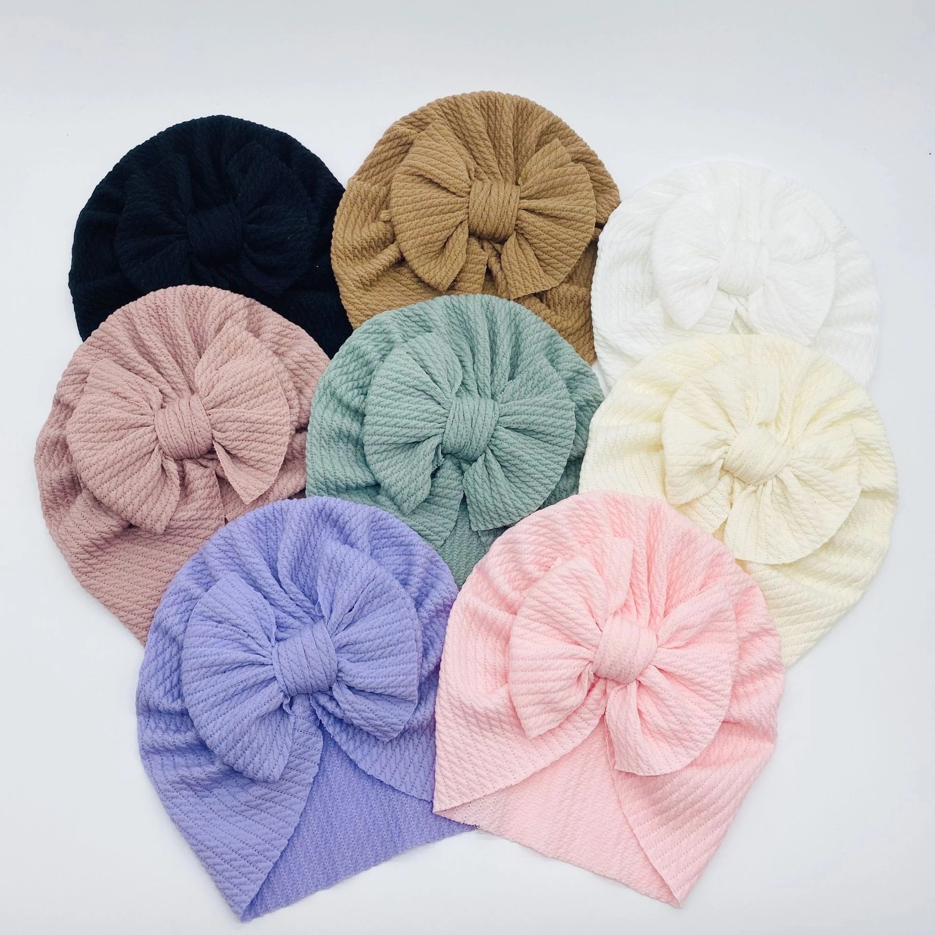 Knotted Hats for Baby Girl Beanie Bow Headband Accessories