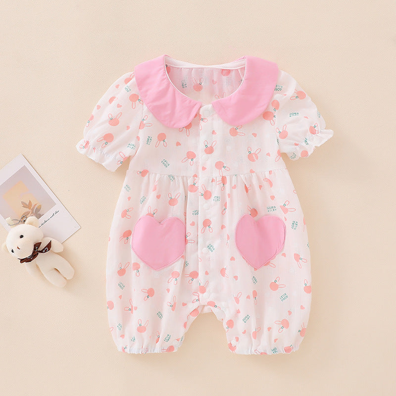 Pretty Short Sleeve Baby Onesie