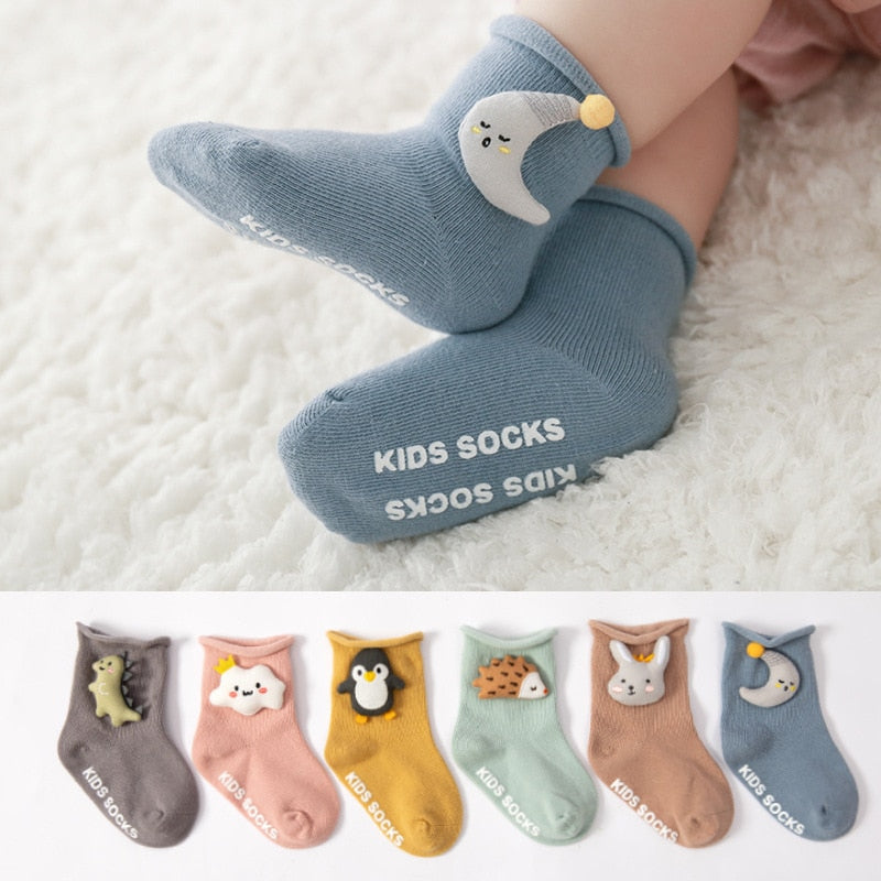 Cute Cartoon Dolls Non-slip Loose Mouth Pure Cotton Kids Socks