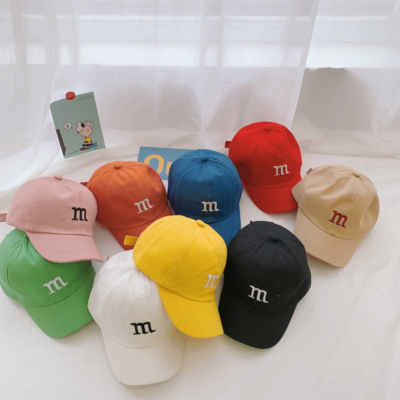 M Letter Embroidered Toddler Peaked Baseball Cap