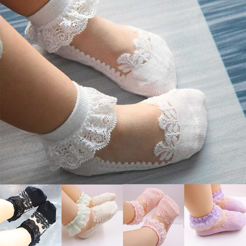 Cute Lace Flower Mesh Summer Newborn Baby Socks